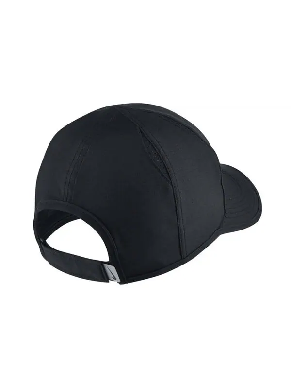 Кепка Nike Featherlight Adjustable Performance Cap 'Black' — изображение 2 из 3, черный/белый