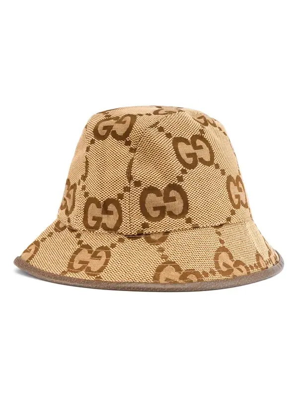 Бейсболка jumbo gg canvas bucket hat 'camel ebony' Gucci — изображение 1 из 3, бежевый