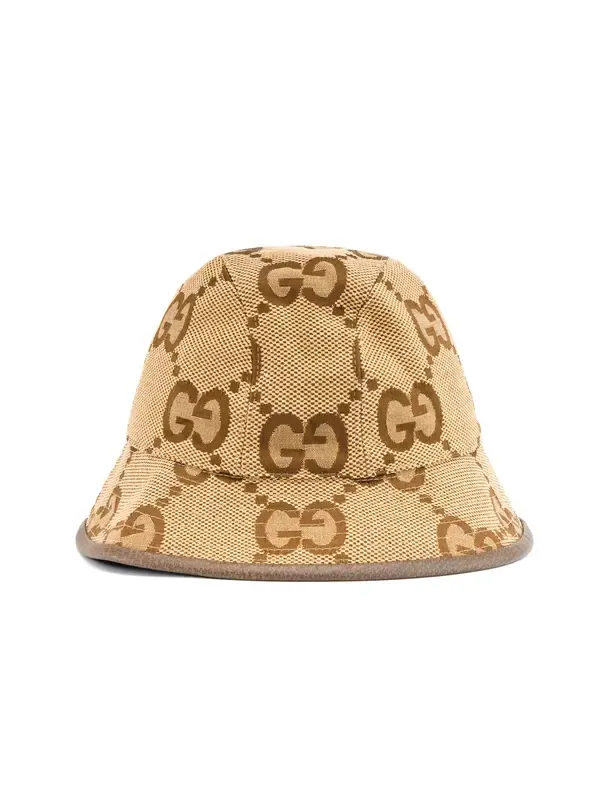 Бейсболка jumbo gg canvas bucket hat 'camel ebony' Gucci — изображение 2 из 3, бежевый