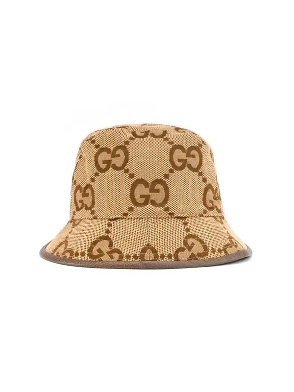 Бейсболка jumbo gg canvas bucket hat 'camel ebony' Gucci — изображение 3 из 3, бежевый