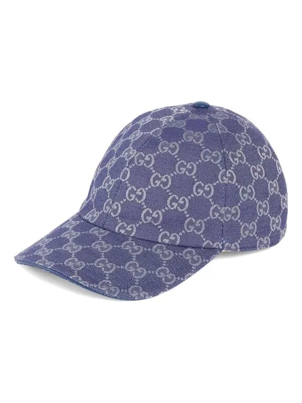 Бейсболка gg canvas baseball hat 'blue grey' Gucci — изображение 1 из 4, синий/серый