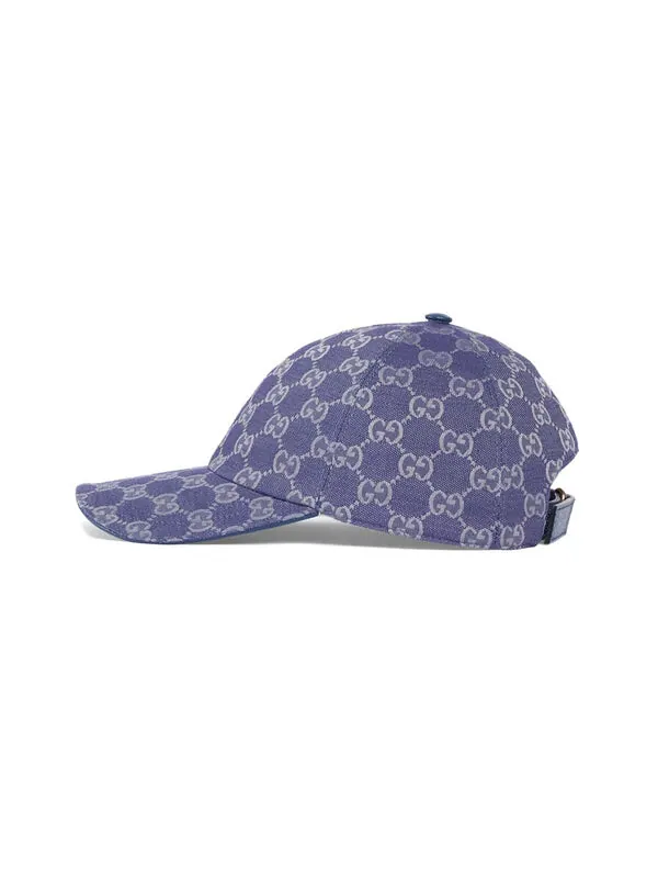 Бейсболка gg canvas baseball hat 'blue grey' Gucci — изображение 2 из 4, синий/серый