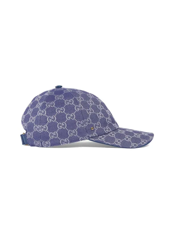 Бейсболка gg canvas baseball hat 'blue grey' Gucci — изображение 3 из 4, синий/серый