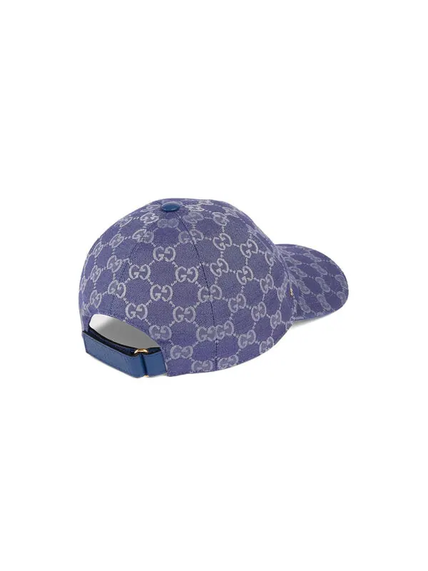 Бейсболка gg canvas baseball hat 'blue grey' Gucci — изображение 4 из 4, синий/серый