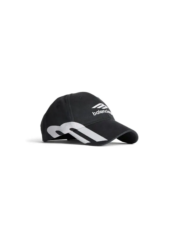 Бейсболка 3b sports icon cap 'black white' Balenciaga — изображение 3 из 4, черный/белый
