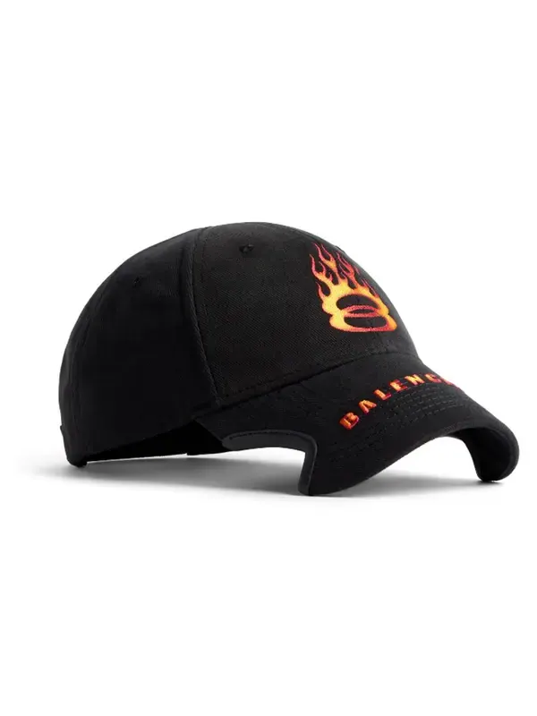 Бейсболка burning unity cap 'black orange' Balenciaga — изображение 2 из 4, черный/оранжевый