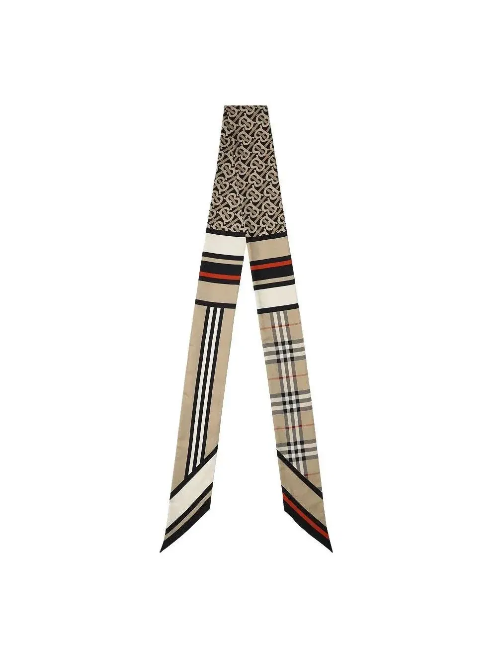 (WMNS) Шелковый узкий шарф Burberry Montage 25