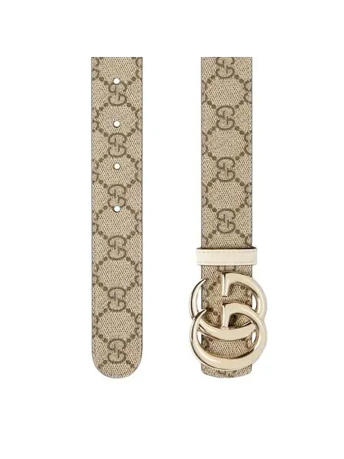 (WMNS) Двусторонний ремень Gucci 26 GG Marmont — изображение 2 из 7, бежевый