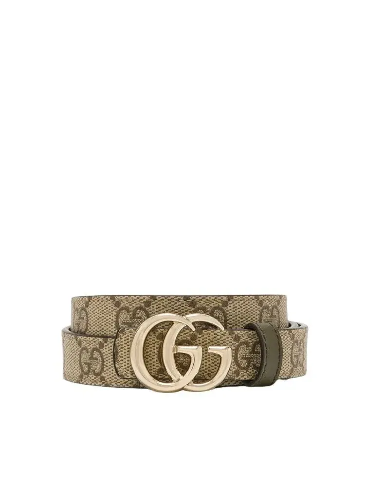 (WMNS) Двусторонний тонкий пояс Gucci 26 GG Marmont 'Бежевый Хаки' — изображение 2 из 4