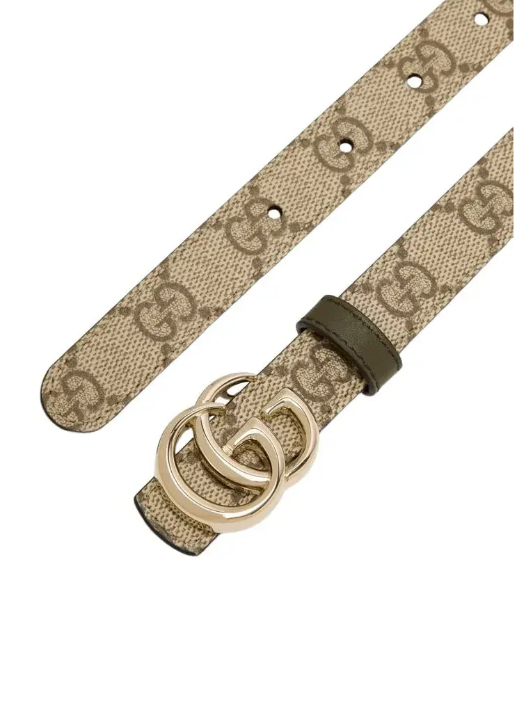 (WMNS) Двусторонний тонкий пояс Gucci 26 GG Marmont 'Бежевый Хаки' — изображение 4 из 4