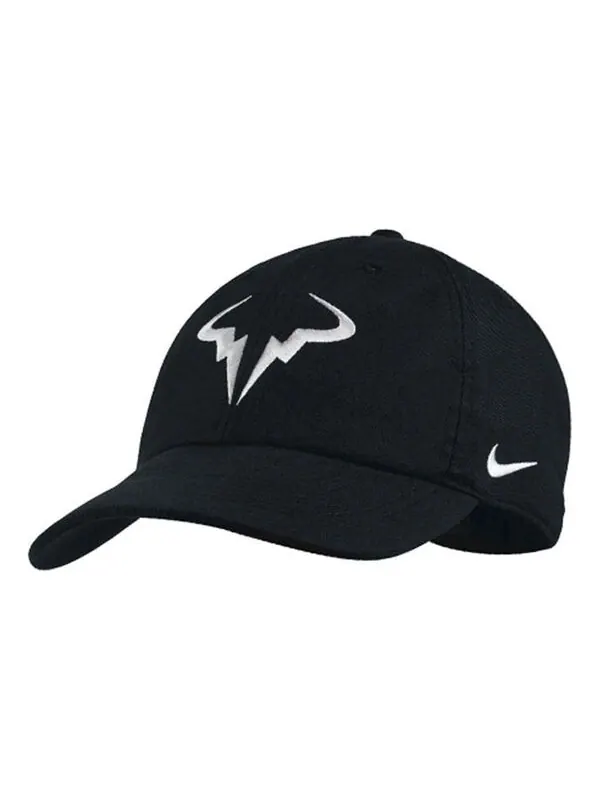 Кепка NikeCourt AeroBill Rafa Heritage86 Tennis Hat 'Black' — изображение 1 из 2, черный/белый