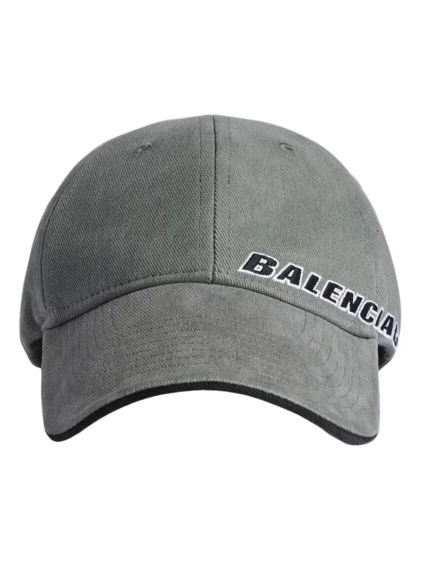 Кепка Balenciaga Tilted Typo Cap 'Dark Heather Grey' 854036410B21441 — изображение 1 из 4, серый