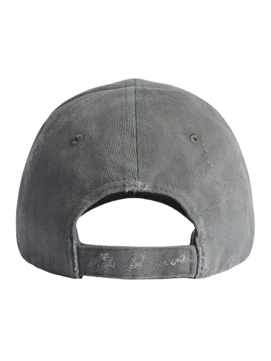 Кепка Balenciaga Tilted Typo Cap 'Dark Heather Grey' 854036410B21441 — изображение 4 из 4, серый