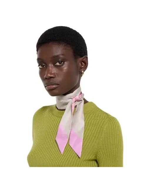 Женский шелковый шарф с принтом Gucci Acquamarine Pink — изображение 3 из 4, розовый
