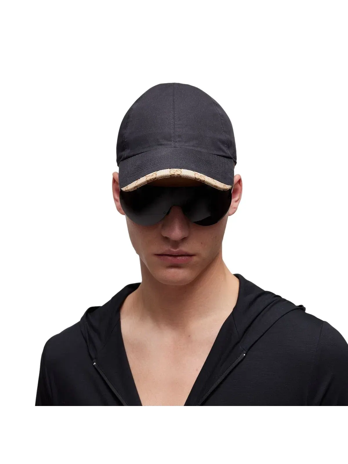 Мужская кепка хлопковая Gucci Cotton Canvas Baseball Hat — изображение 4 из 4, черный