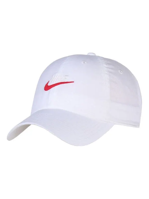 Кепка Nike Sportswear Heritage86 Futura Washed Cap 'White Red' — изображение 1 из 4, белый/красный