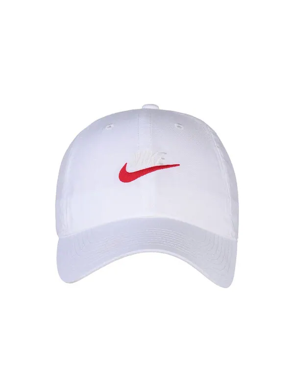 Кепка Nike Sportswear Heritage86 Futura Washed Cap 'White Red' — изображение 2 из 4, белый/красный