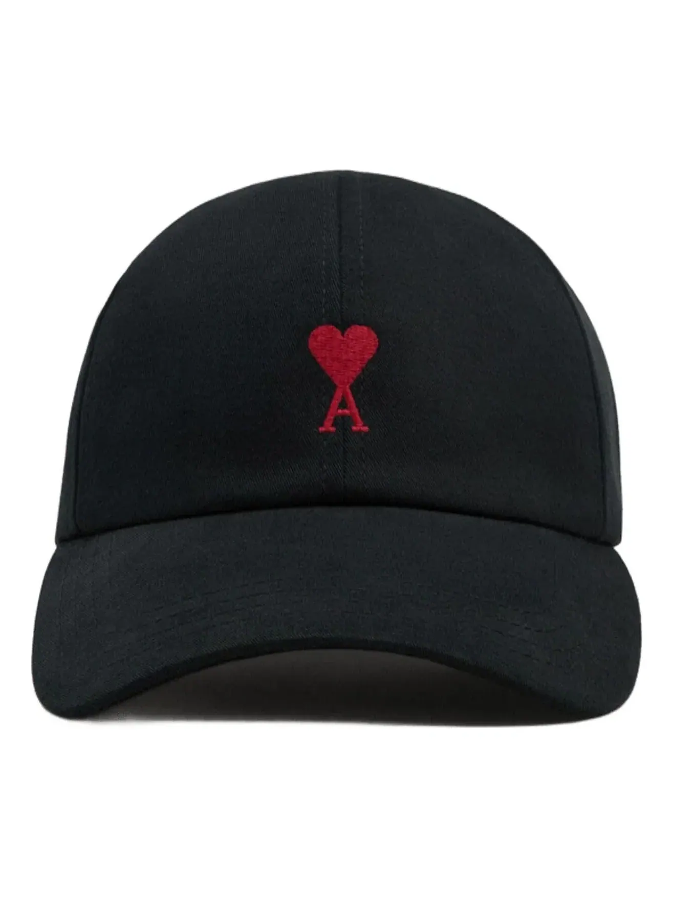 Хлопковая кепка AMI SS26 Ami De Coeur с вышивкой — изображение 1 из 5, черный