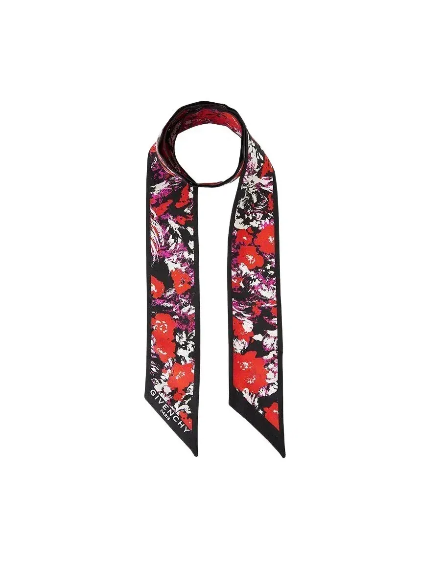 Женский шелковый бандо с принтом Givenchy Black Fuchsia — изображение 2 из 4, черный