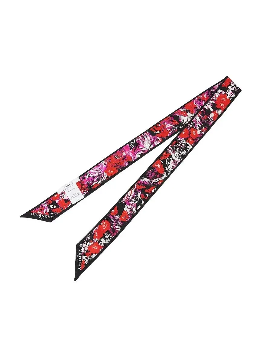 Женский шелковый бандо с принтом Givenchy Black Fuchsia — изображение 3 из 4, черный