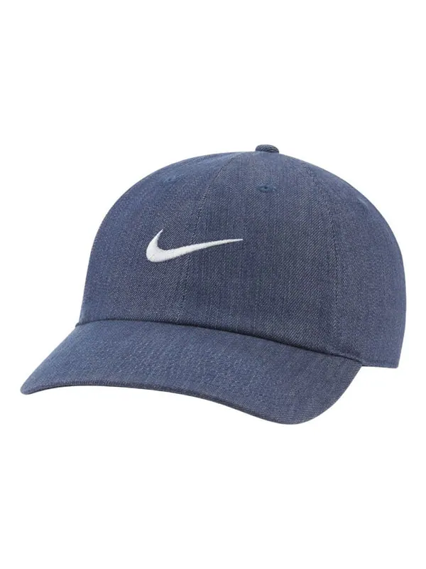 Бейсболка sportswear heritage86 swoosh denim hat 'midnight navy' Nike — изображение 1 из 2, темно-синий/белый