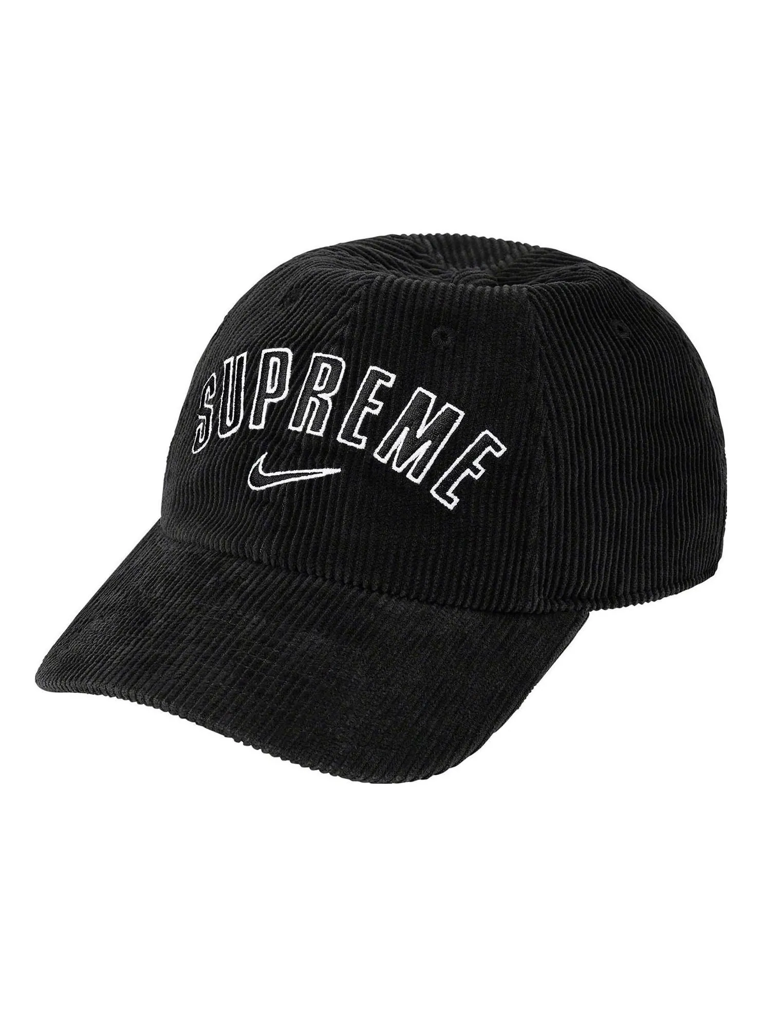 Кепка Supreme x Nike Arc Corduroy 6-Panel Cap 'Black White' — изображение 1 из 2, черный/белый
