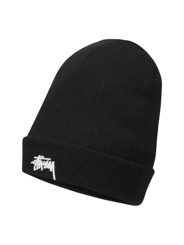 Бейсболка x stussy cuffed beanie 'black' Nike — изображение 1 из 2, черный