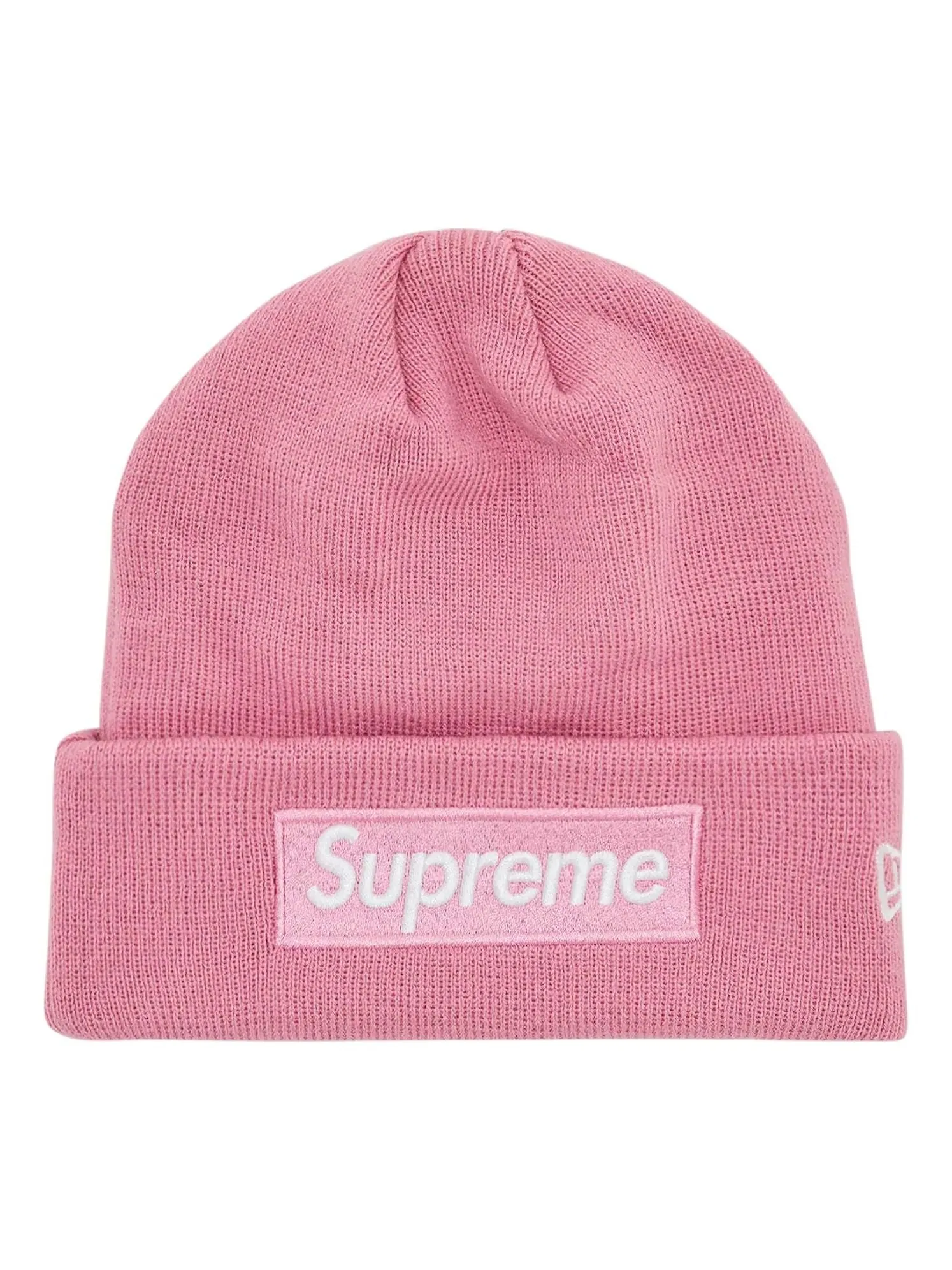 Шапка Supreme x New Era Box Logo Beanie 'Dusty Pink' — изображение 1 из 2, розовый