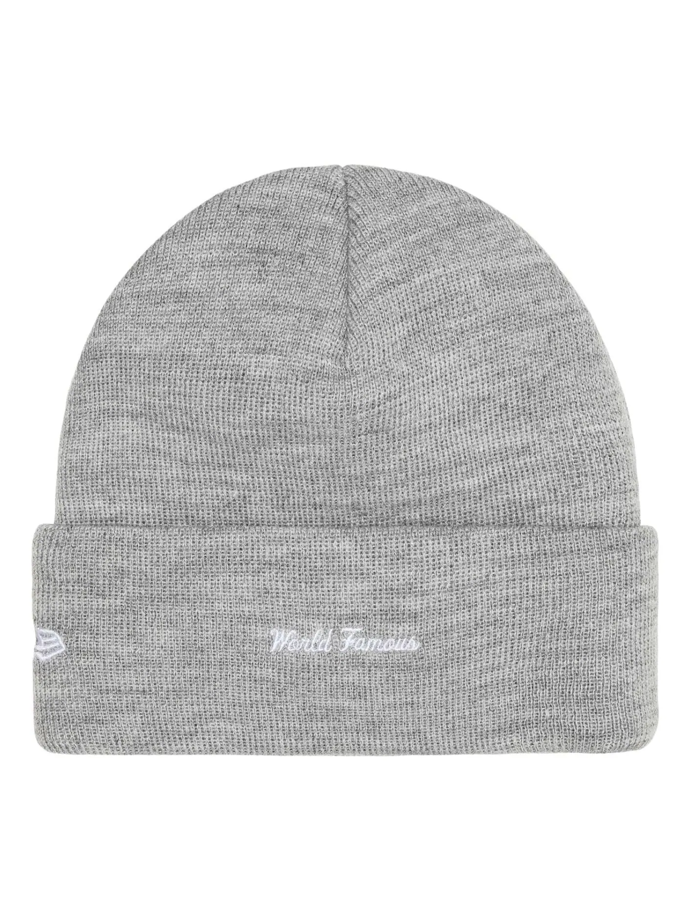 Шапка Supreme FW25 New Era Bo Logo Beanie 'Heather Grey' — изображение 2 из 2, серый