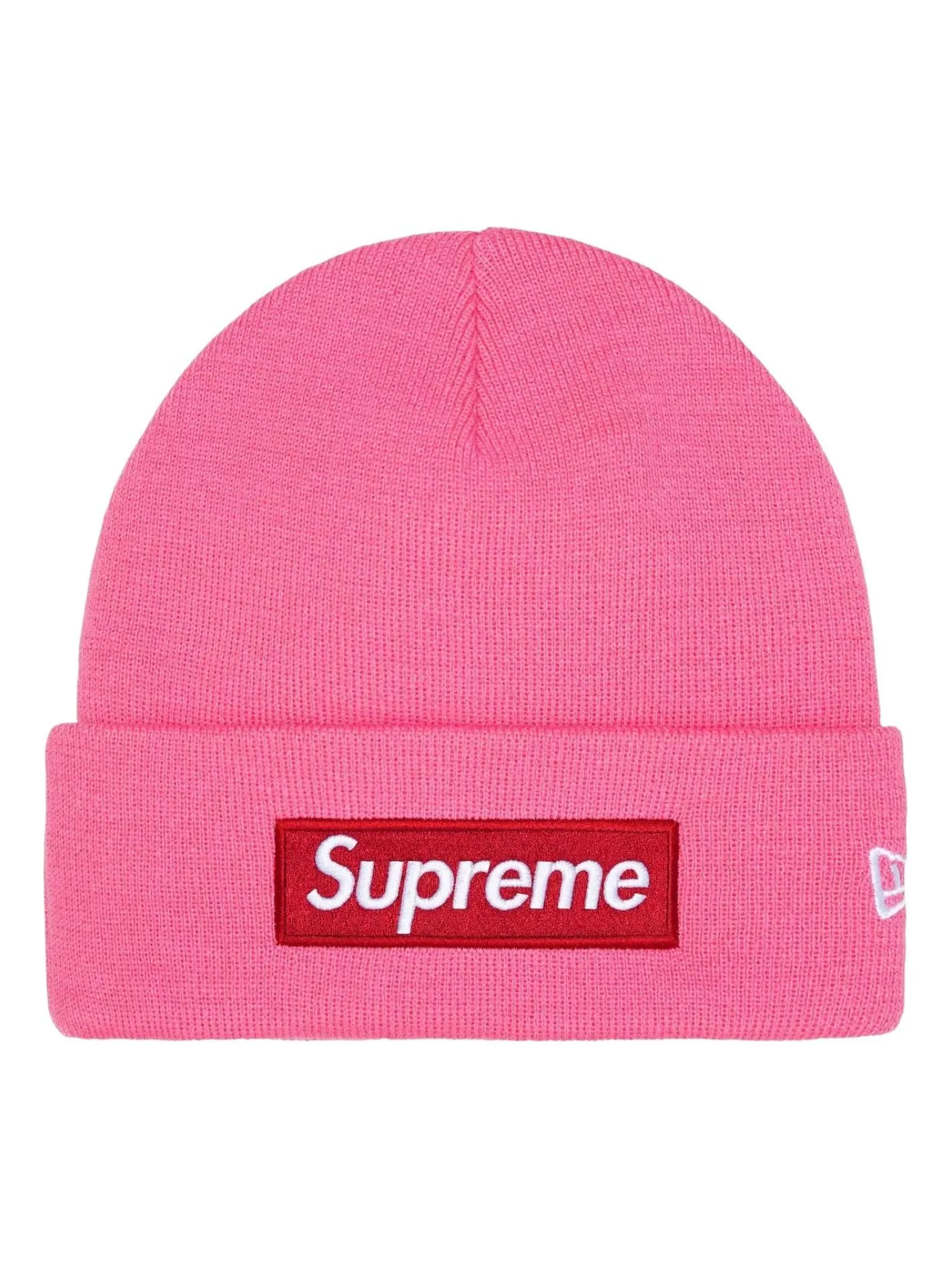 Шапка Supreme FW25 New Era Bo Logo Beanie 'Magenta' — изображение 1 из 2, маджента