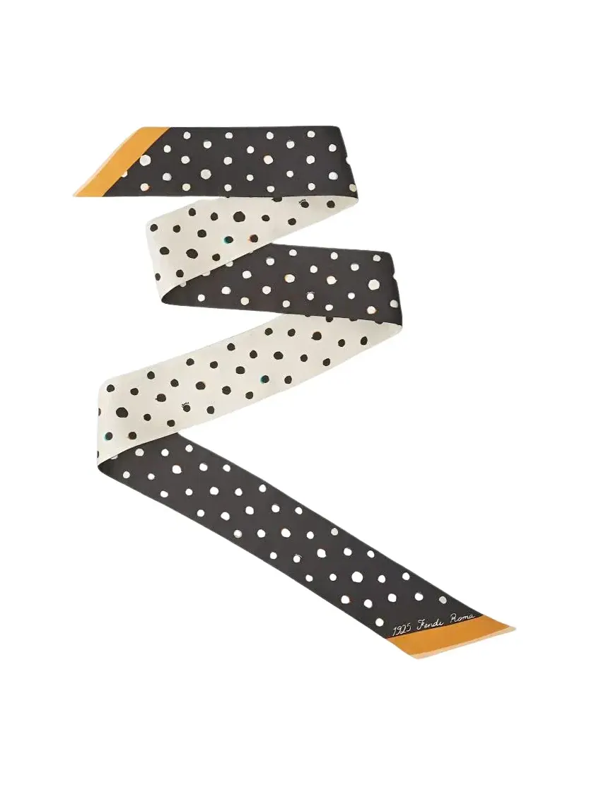 Шелковый шарф Fendi SS26 Wrappy Falena Dots 'Black White' FXT011AWEYF0ZE7 — изображение 1 из 4, черный