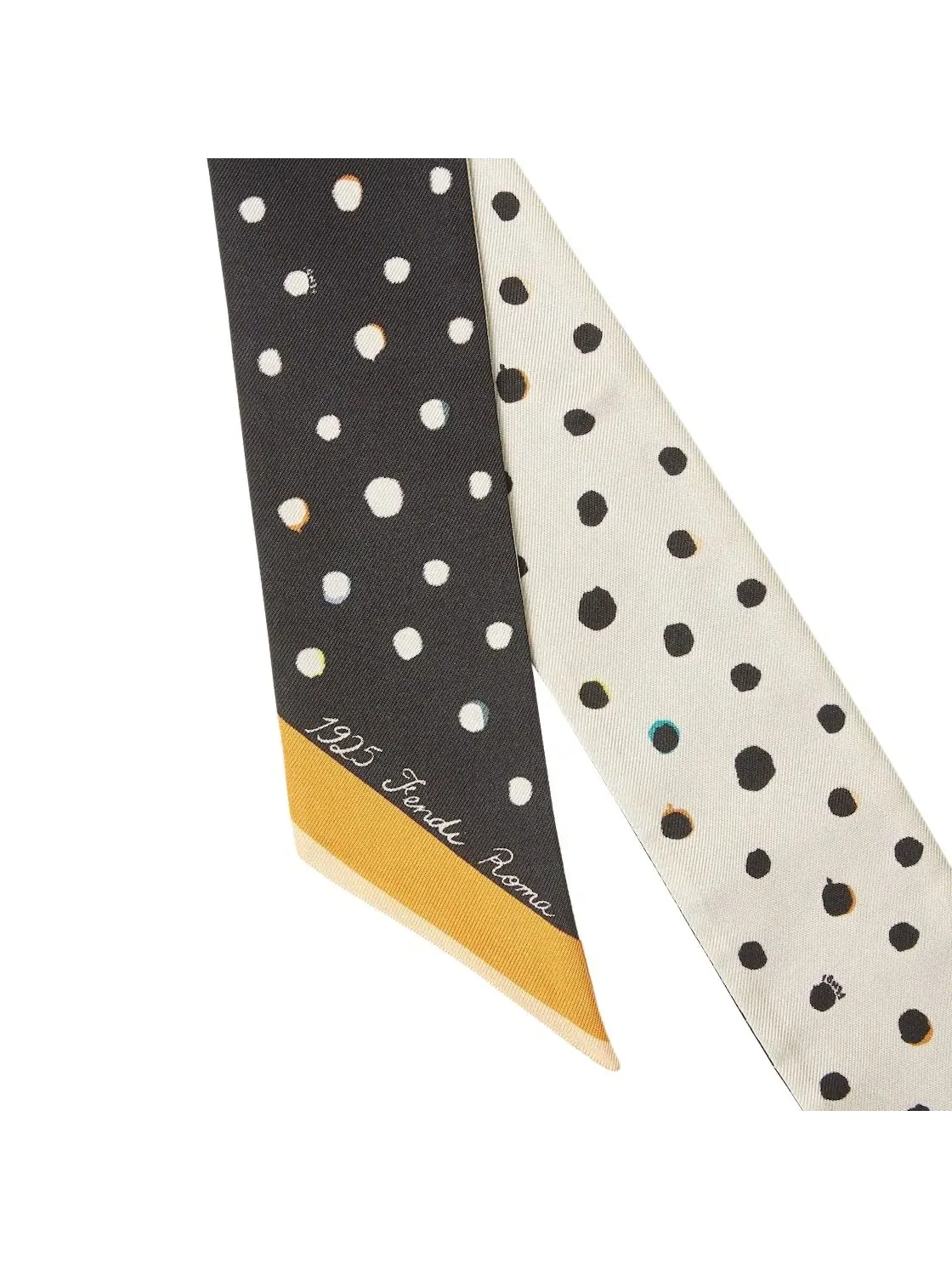 Шелковый шарф Fendi SS26 Wrappy Falena Dots 'Black White' FXT011AWEYF0ZE7 — изображение 3 из 4, черный