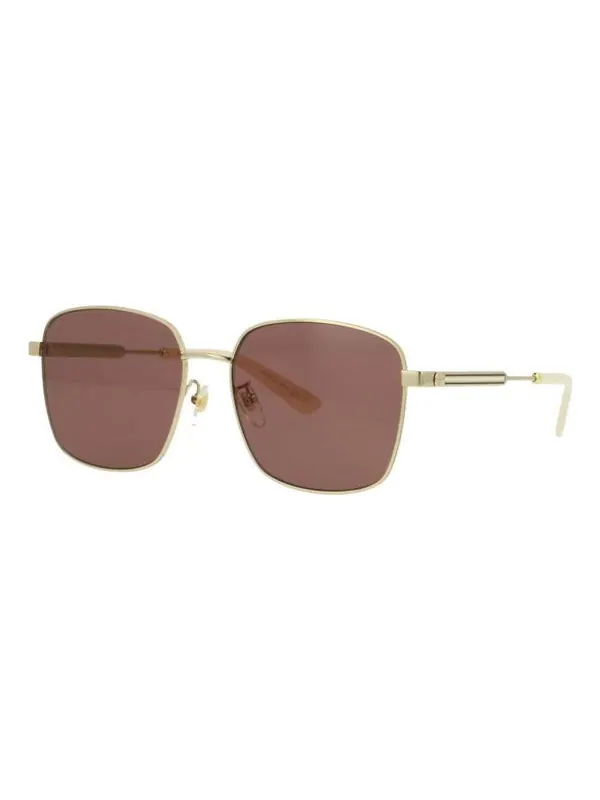 Солнцезащитные очки square frame metallic brown Gucci — изображение 1 из 4, коричневый