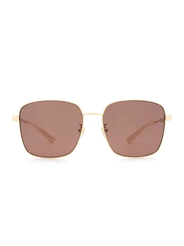 Солнцезащитные очки square frame metallic brown Gucci — изображение 2 из 4, коричневый