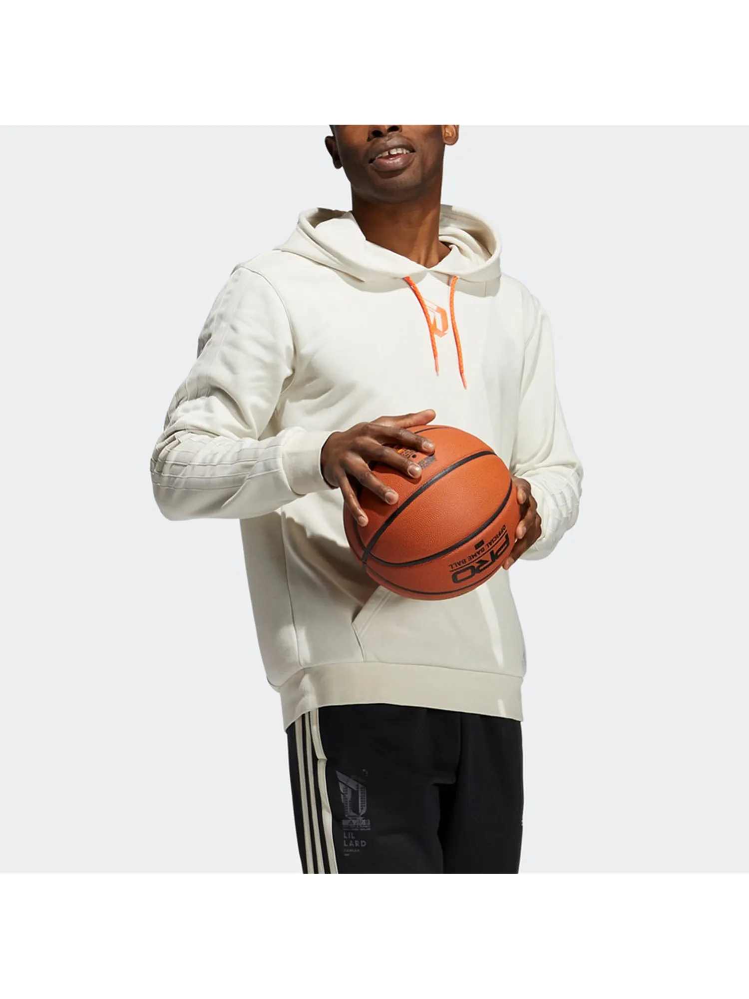Мужские кепки Adidas Dame Vis Hood с вышитым рисунком, баскетбольные, спортивные — изображение 3 из 3, слоновая кость