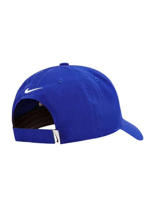 Бейсболка adjustable solid swoosh cotton baseball cap 'blue' Nike — изображение 2 из 2, синий/белый