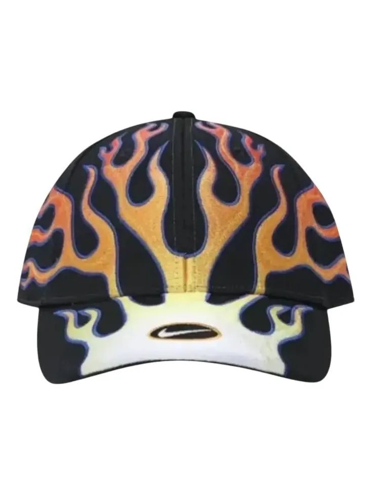 Бейсболка Nike Club Cap Structured OG Flame Cap 'Black Orange' — изображение 1 из 2, черный