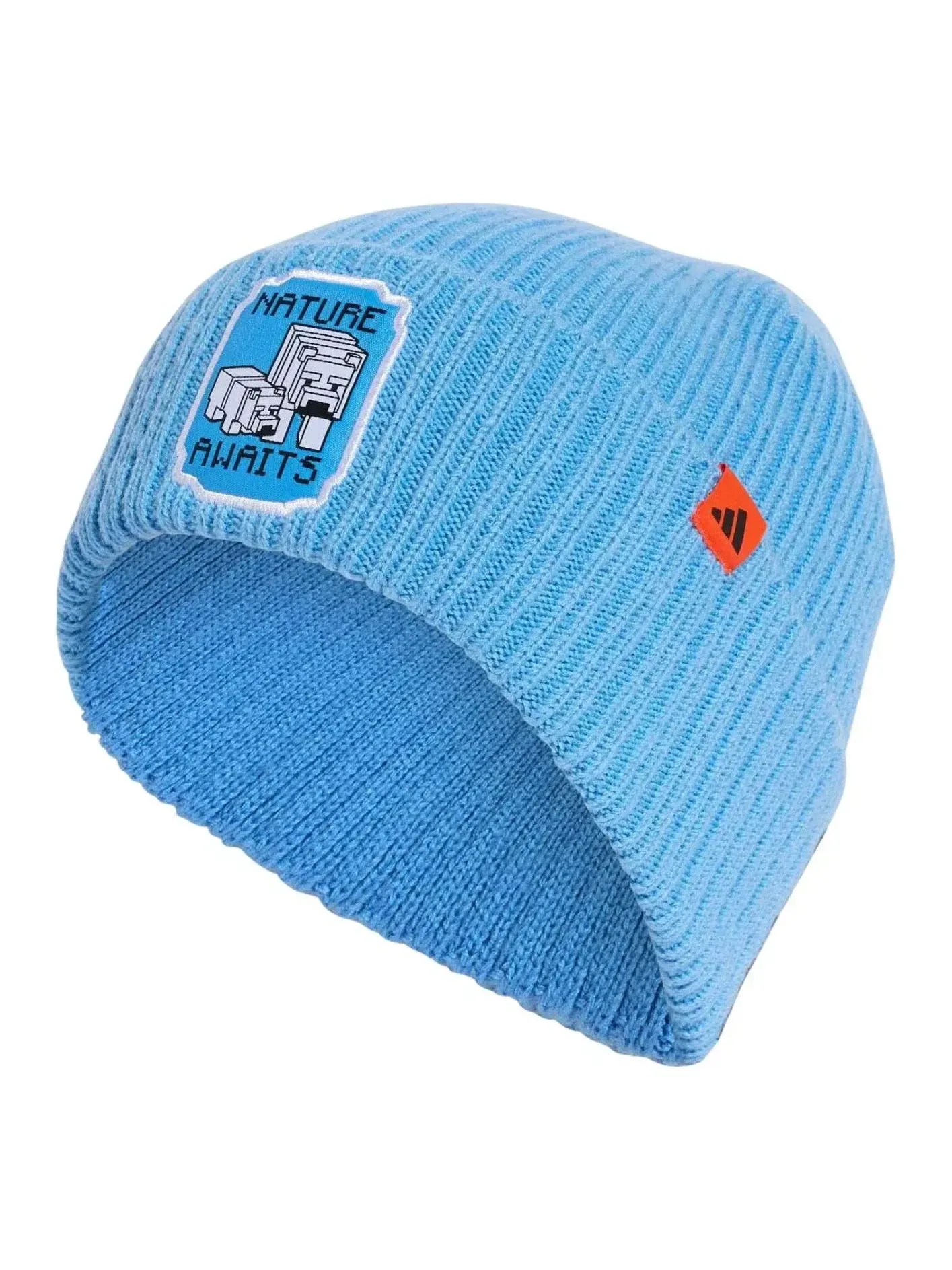 Детская вязаная шапка с помпоном Minecraft Blue Burst Adidas — изображение 1 из 4, синий