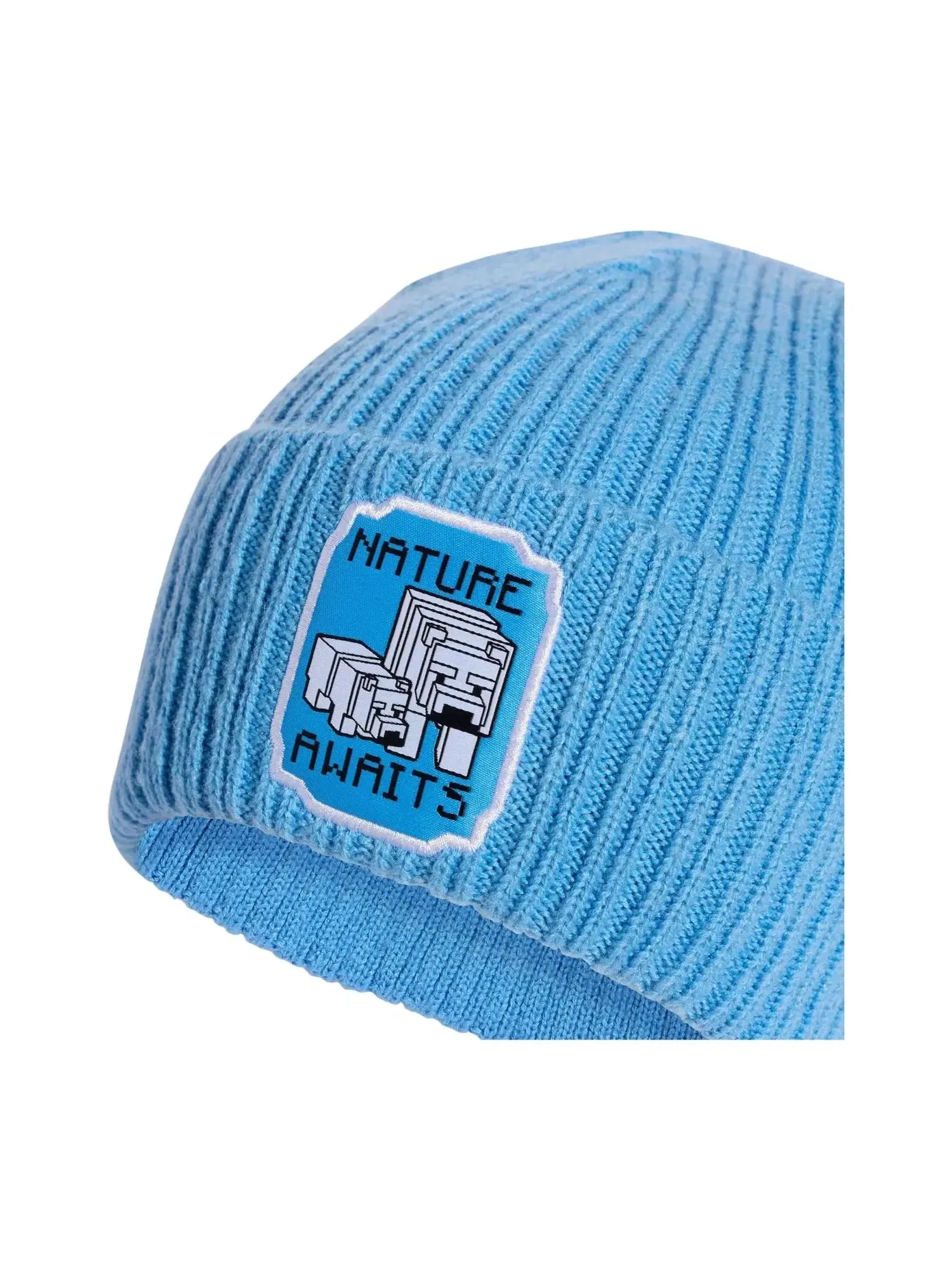 Детская вязаная шапка с помпоном Minecraft Blue Burst Adidas — изображение 4 из 4, синий