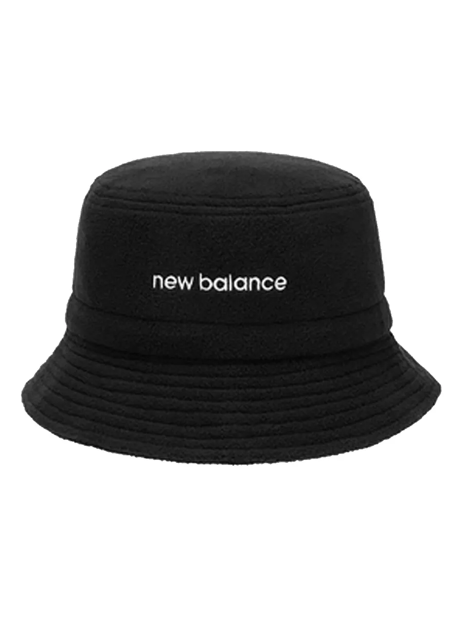 Бейсболка New Balance Wordmark Logo Fleece Bucket Hat 'Black' — изображение 1 из 2, черный