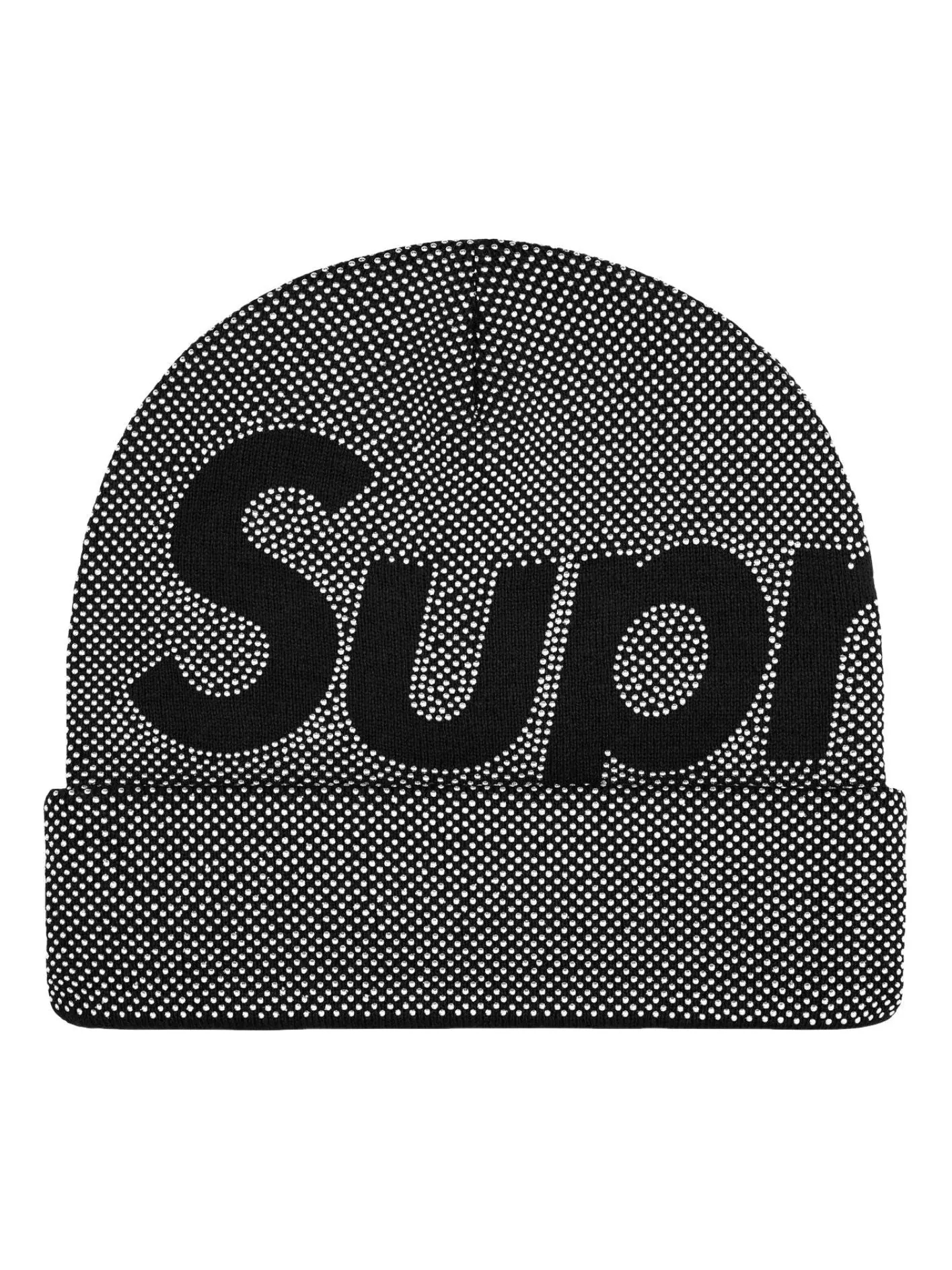 Шапка Supreme FW25 Studded Knockout Big Logo Beanie 'Black' — изображение 1 из 2, черный