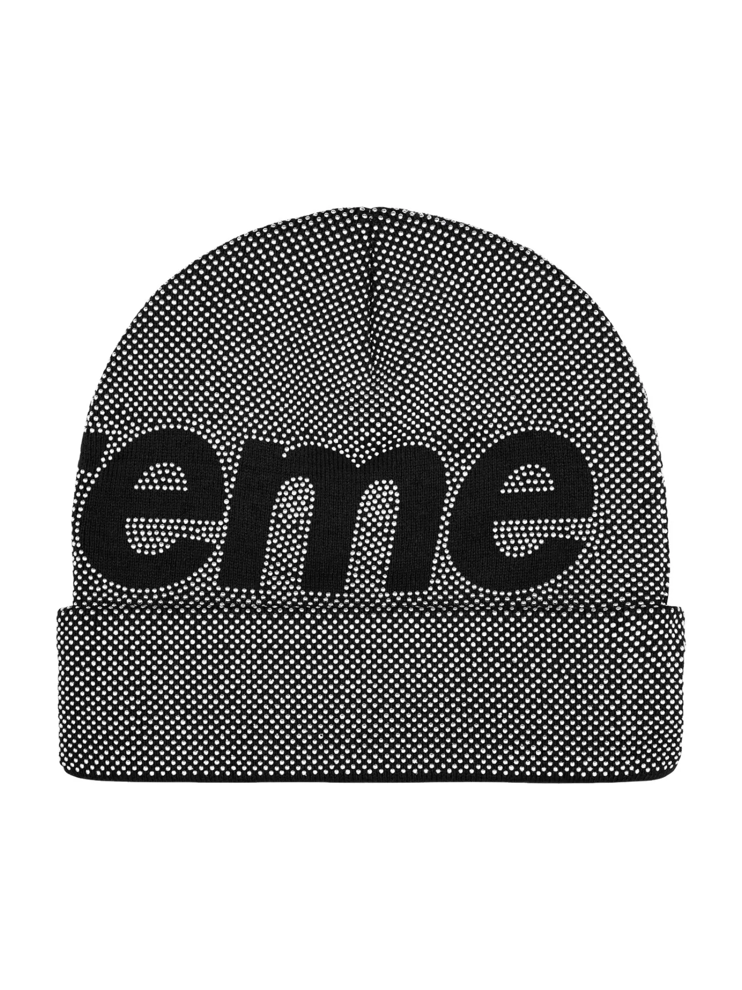Шапка Supreme FW25 Studded Knockout Big Logo Beanie 'Black' — изображение 2 из 2, черный