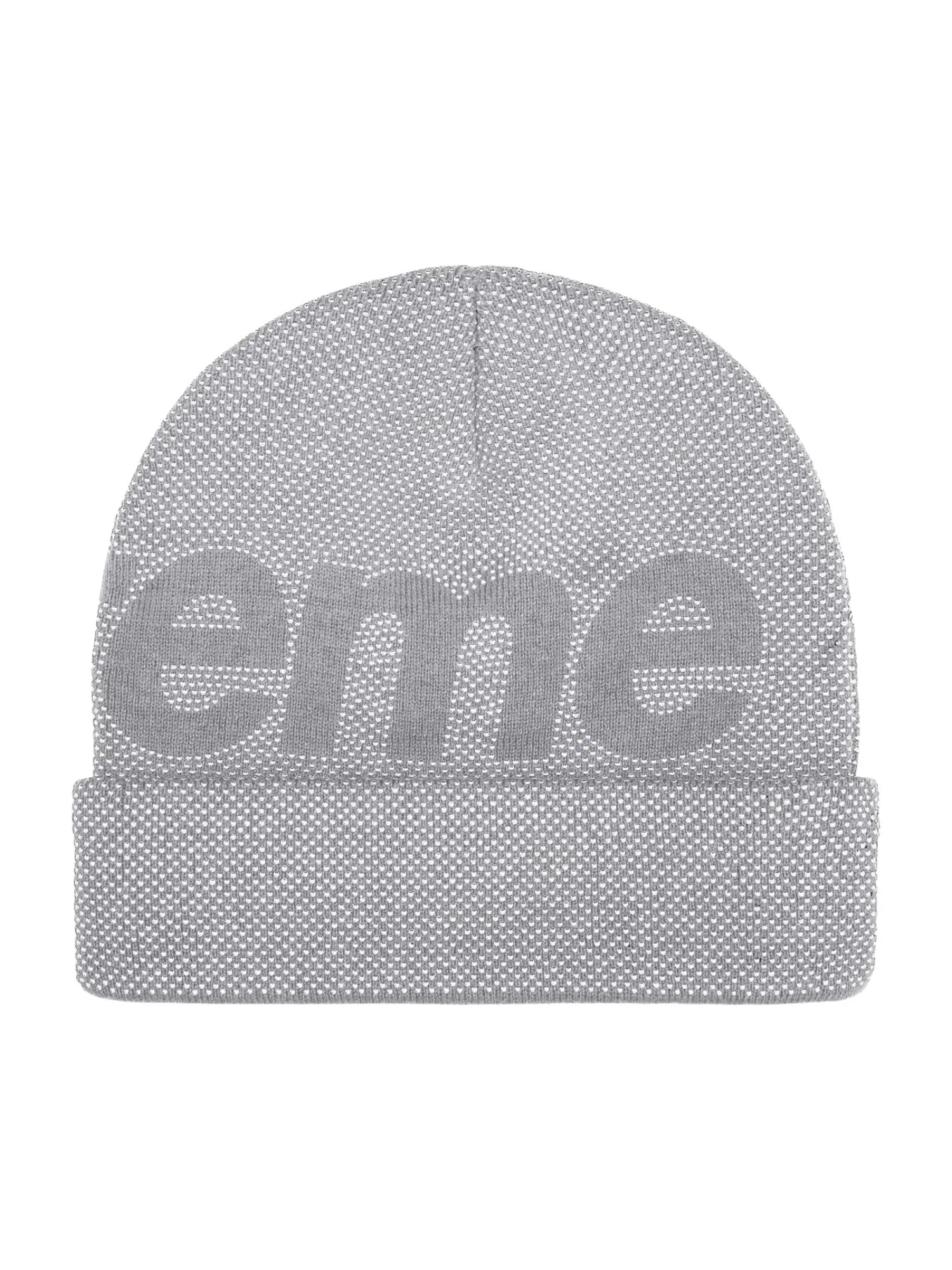 Шапка Supreme FW25 Studded Knockout Big Logo Beanie 'Heather Grey' — изображение 2 из 2, серый