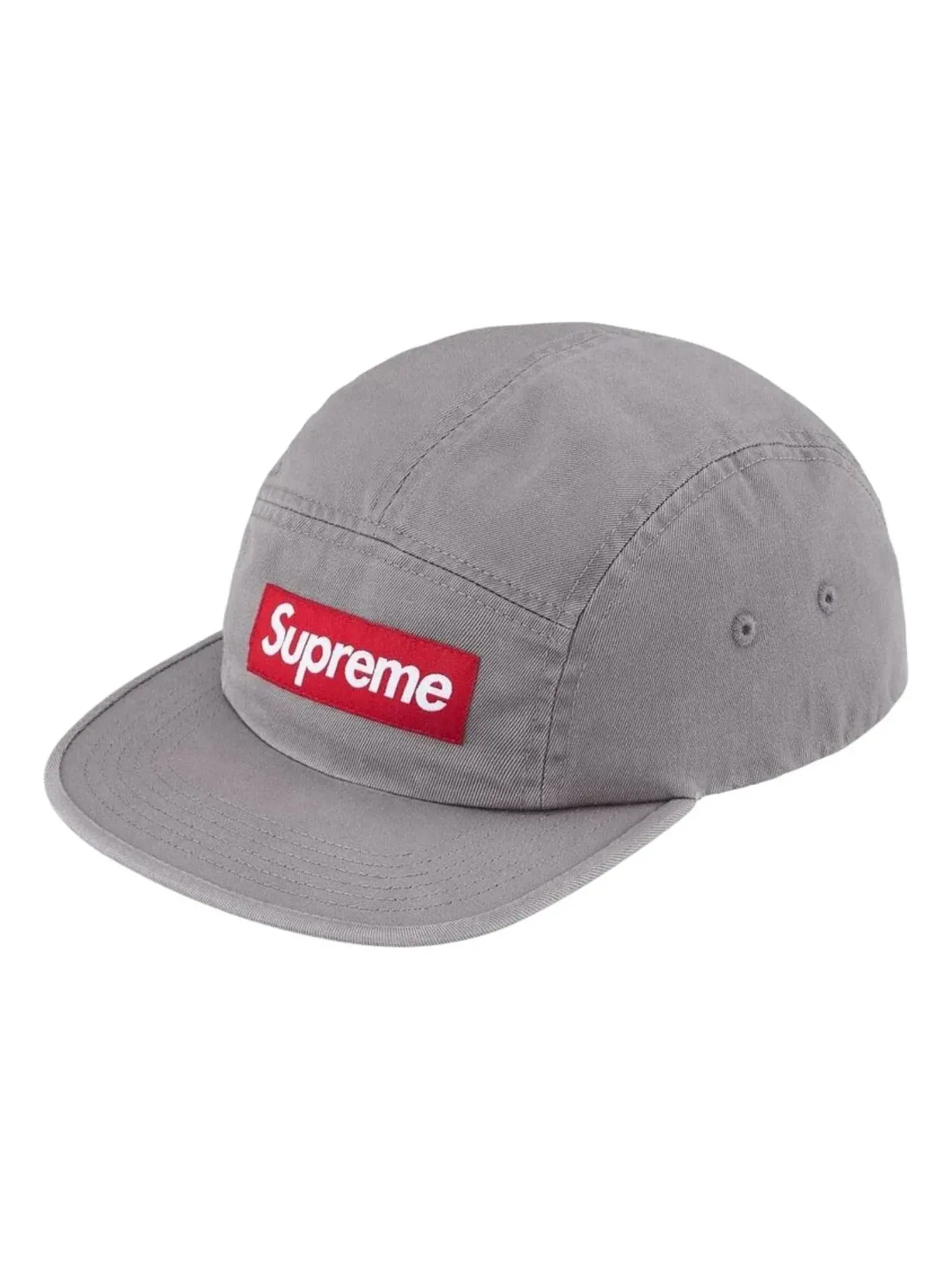 Кепка Supreme SS26 Washed Chino Twill Camp Cap 'Grey' — изображение 1 из 2, серый