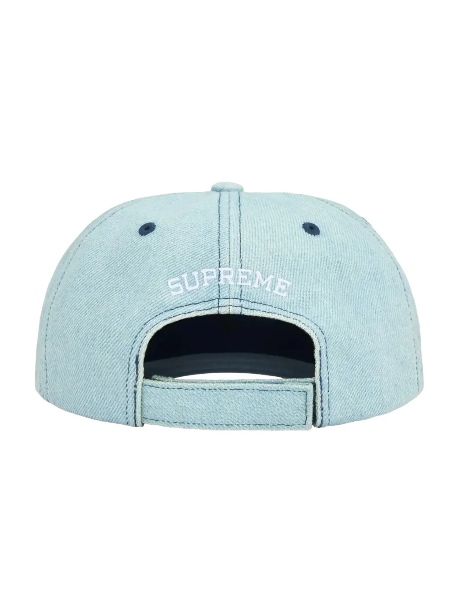 Кепка Supreme SS26 Вышитый логотип в виде денег, 6-панельная джинсовая ткань — изображение 3 из 3, синий
