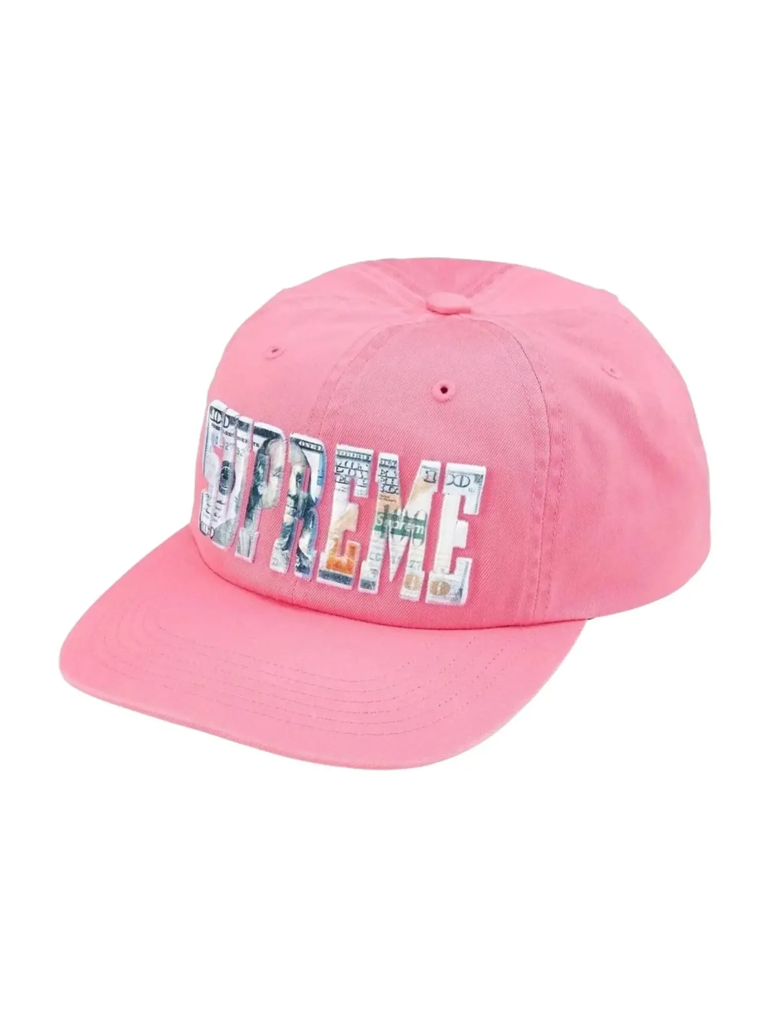 Кепка Supreme SS26 Вышитый логотип в виде денег, 6 панелей — изображение 2 из 3, розовый