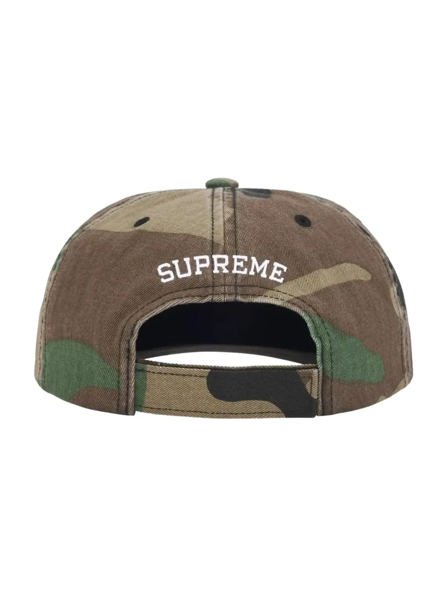 Кепка Supreme SS26 Вышитый логотип в виде денег, 6-панельная модель «Лесной камуфляж» — изображение 3 из 3, зеленый