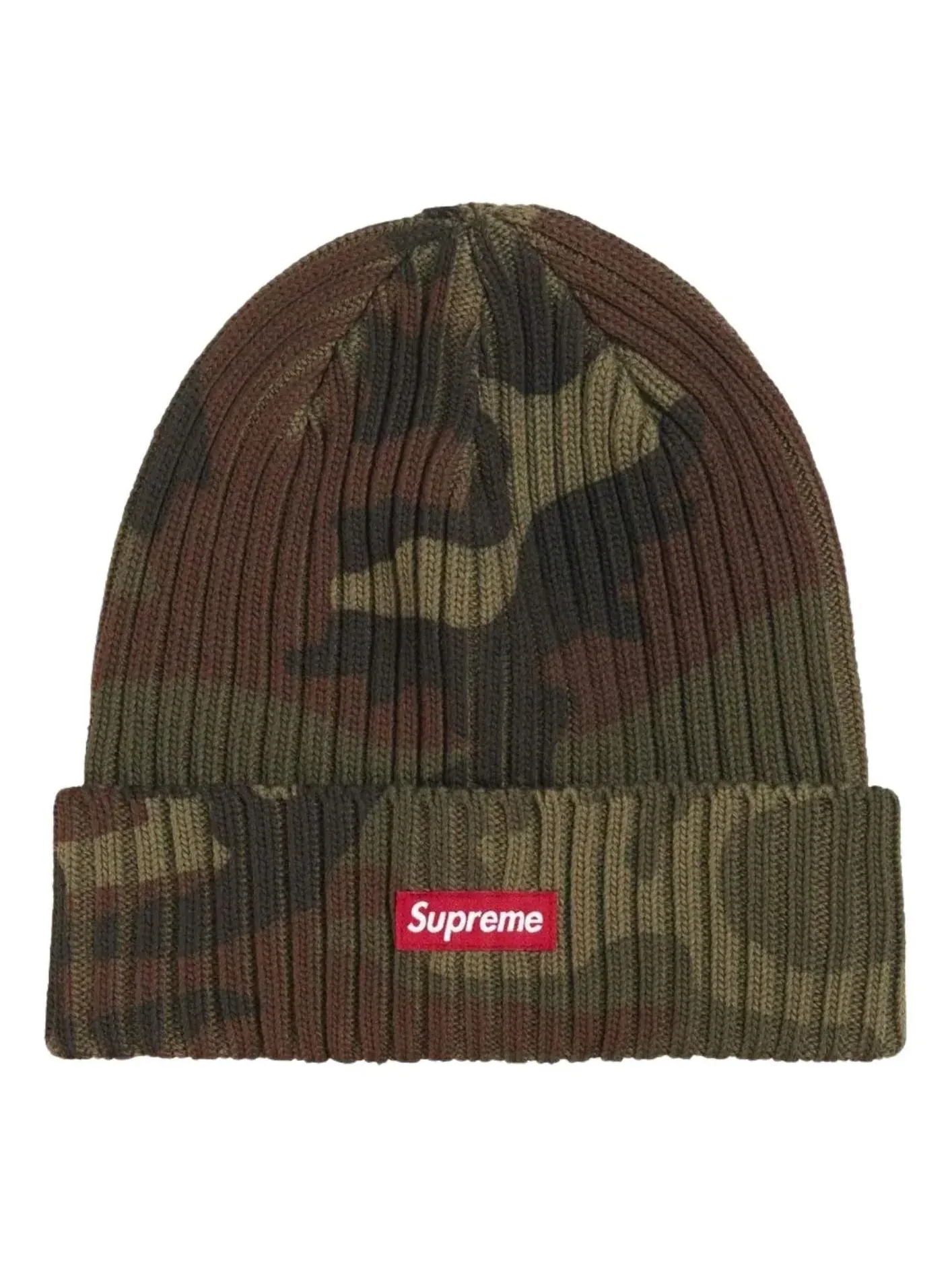 Шапка Supreme SS26 Overdyed Beanie 'Woodland Camo' — изображение 1 из 1, зеленый
