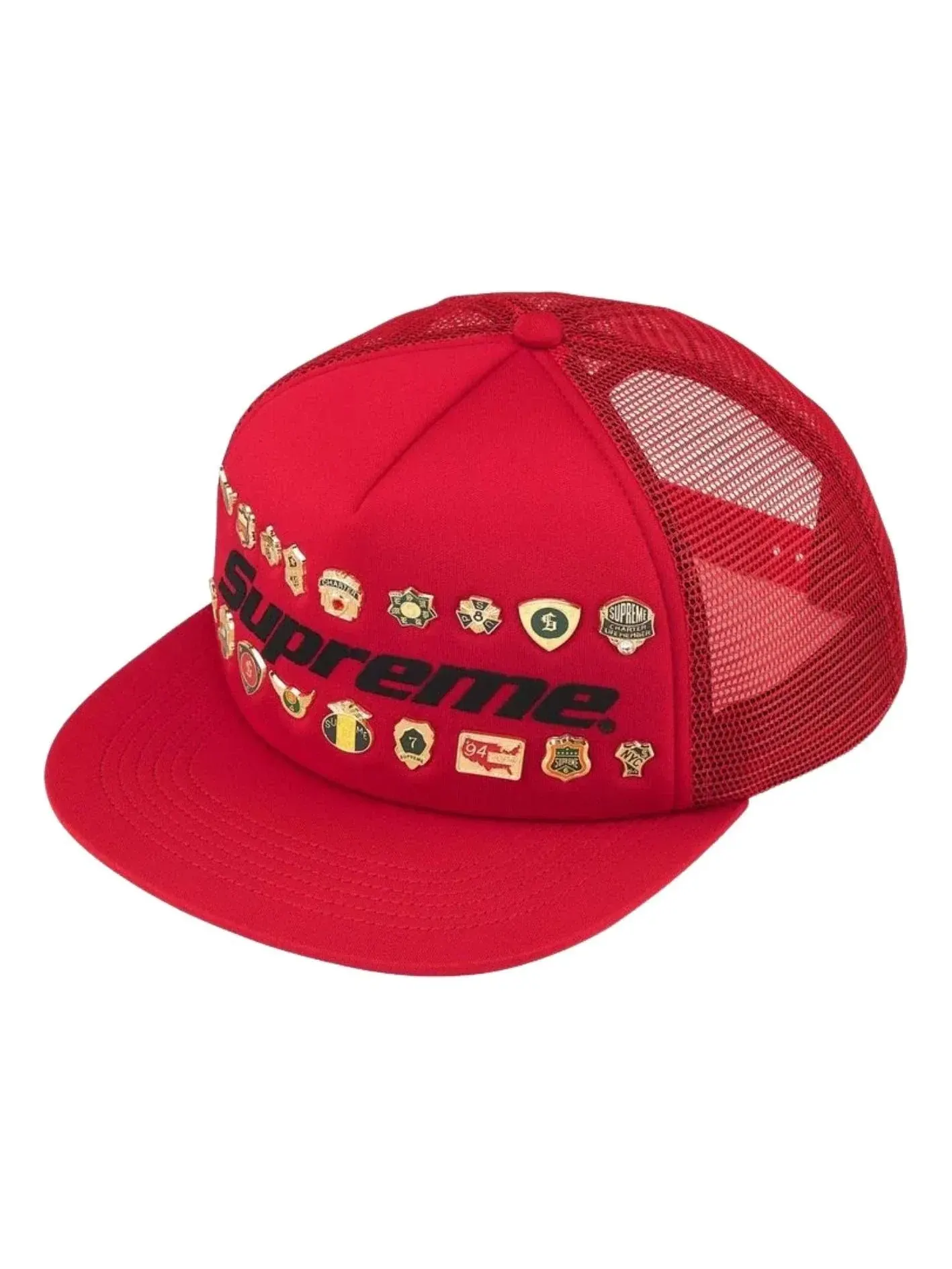 Кепка Supreme SS26 Pins Mesh Back 5-Panel 'Red' SUP-SS26-1017-RED — изображение 1 из 3, красный