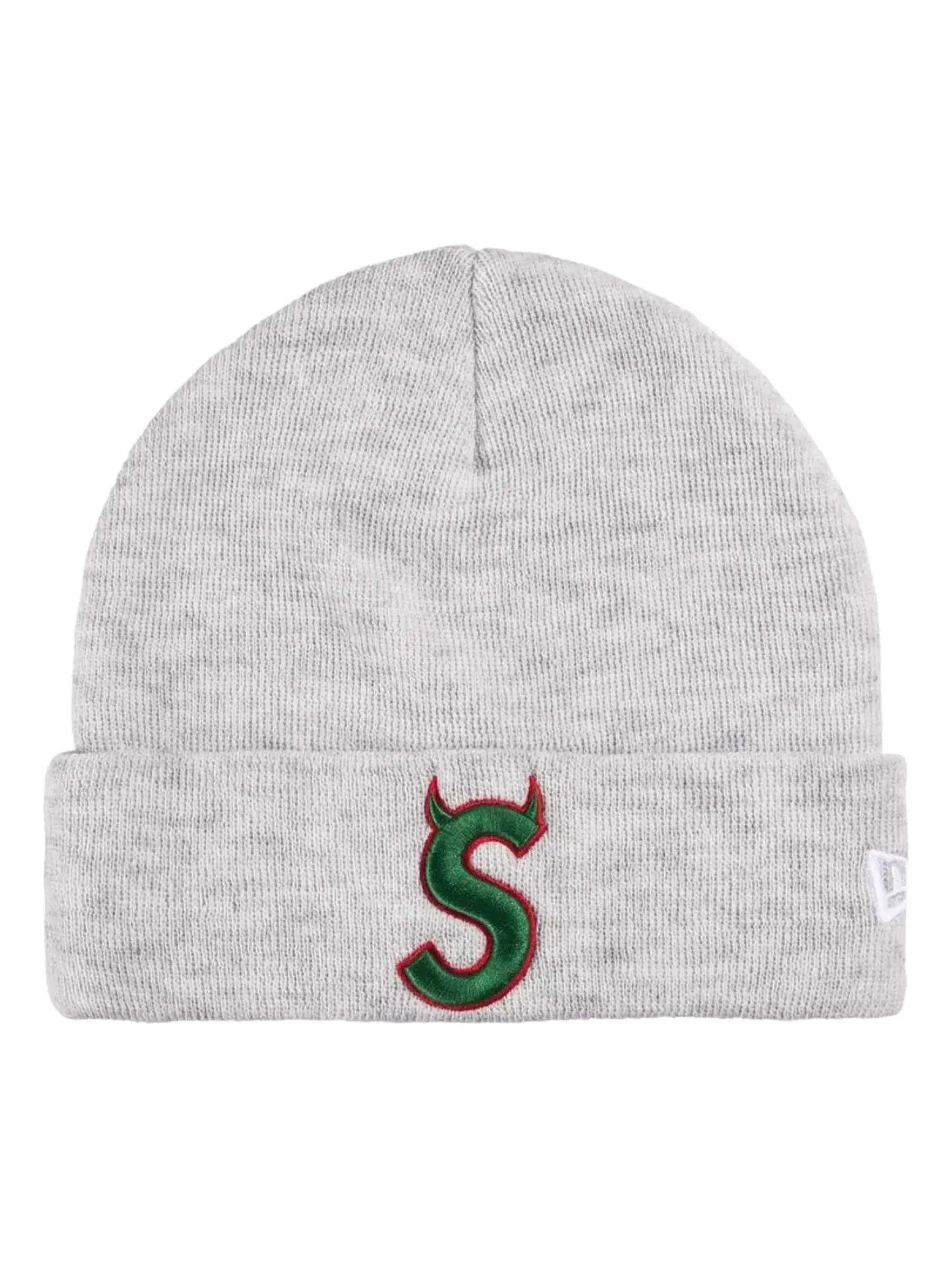 Шапка Supreme x New Era SS26 Devil S Logo Beanie 'Ash Grey' SUP-SS26-1018-GRY — изображение 1 из 2, серый